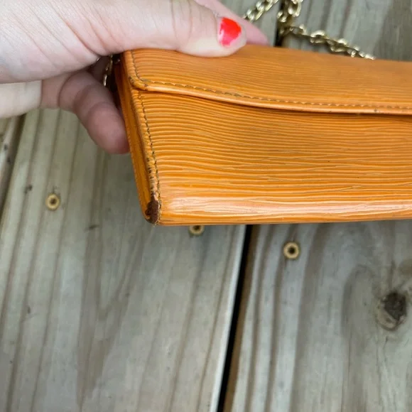 Louis Vuitton Sarah Epi leather long wallet mini crossbody orange gold - Picture 11 of 11